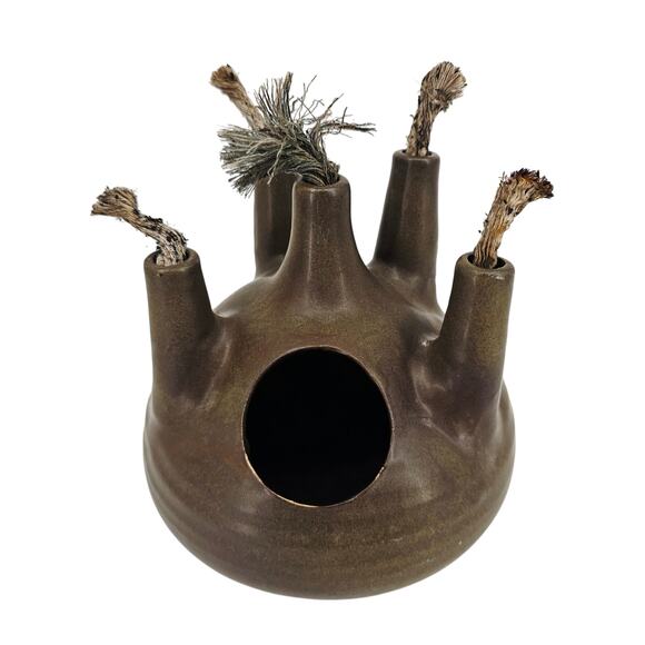 Mid century ceramic Oil lamp by Jan de Graaf-dutch design MCM Pottery Vintage - Picture 1 of 9